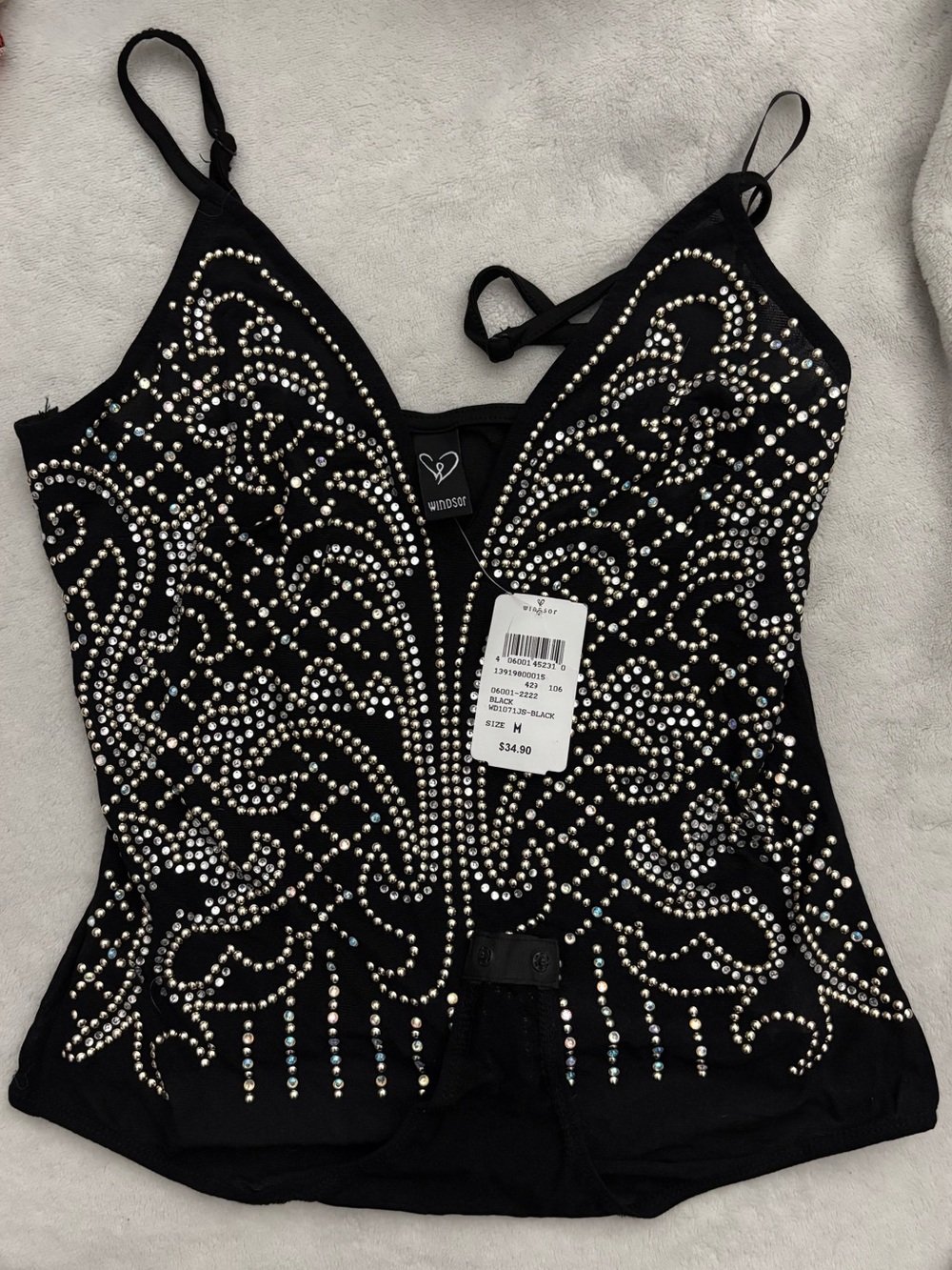 AKIRA Black Studded Embellished Bodysuit